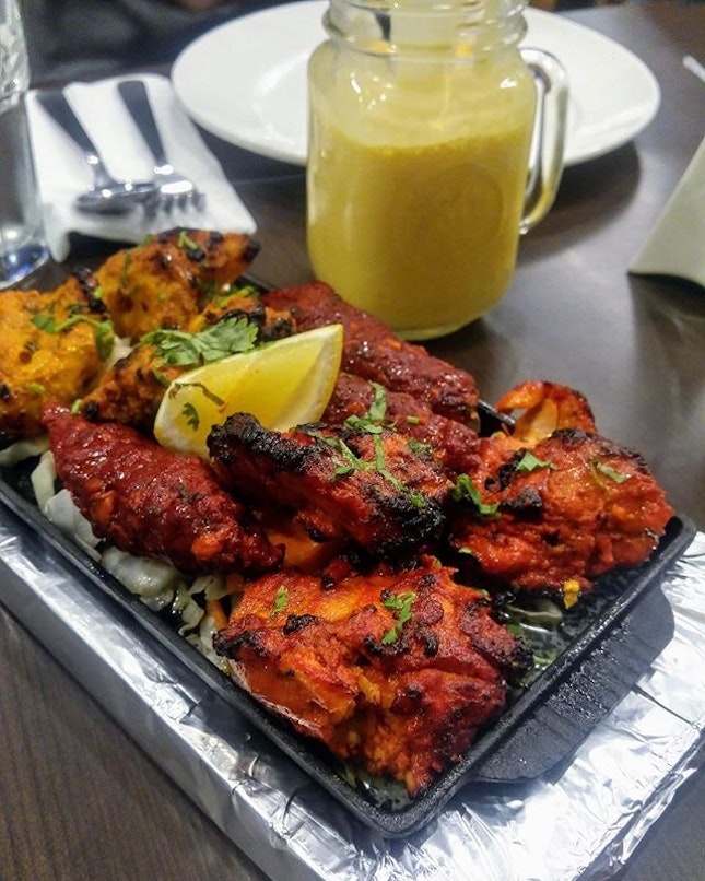 [Indian Express] - Punjabi-style Tandoori Mix Grill Platter ($19) that comes in a sizzling plate of lamb chop, fish, chicken tikka and kebab that have been grilled in the Tandoor, will have you deeply satisfied.