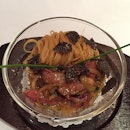 Capellini pasta with duck confit and foie gras #burpple #scotts27 ❤️❤️❤️