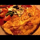 Canadian Omelet With Bacon Ham Mushroom Onions & Cheese