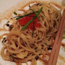 chilled angel hair pasta w truffle oil ($22++)