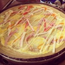crepe with ham, egg and crabstick