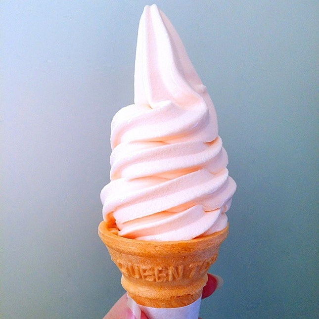 A Melon Soft Ice Cream from Hokkaido Fair.