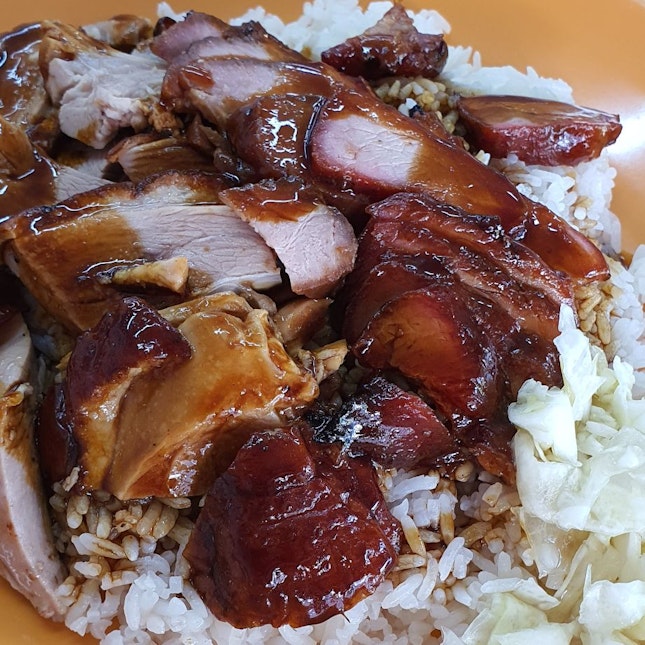 Roasted Duck And Char Siew Rice