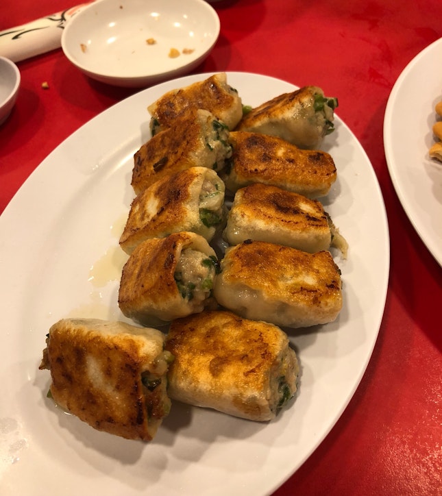 Panfried Pork and Seafood Dumplings