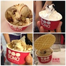 BONO's Creative Gelato flavors: Rouge Bourbon, Glazed Donut, Rootbeer Float and Coffee Honeycomb #foodspotting